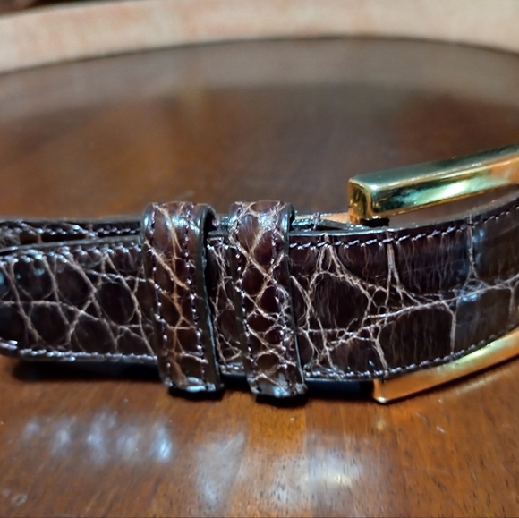ESTILO 402 Men's American Alligator Gold Buckle Belt Size 38 - Picture 8 of 10